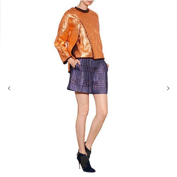 NWT 3.1 Phillip Lim Metallic Futuristic Sweatshirt Cropped Gold Sweater S $395 - Picture 8 of 16